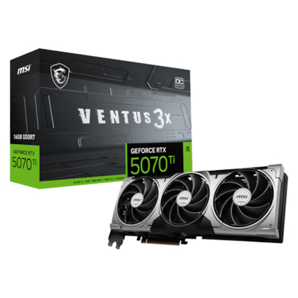 Placa De Vídeo Msi Rtx 5070 Ti Ventus Oc 3x 16gb Gddr7 256 Bit Bit Ray Tracing Dlss 4 912-v531-092