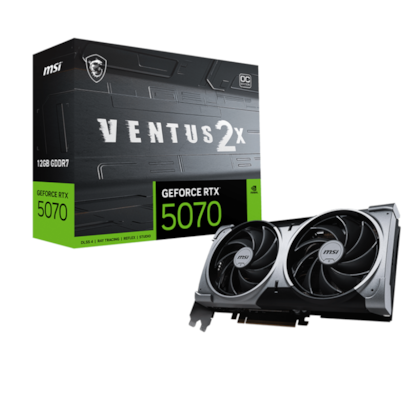 Placa De Vídeo Msi Rtx 5070 Ventus 2X Oc 12Gb Gddr7 192 Bit Ray Tracing Dlss 4 912-V532-009