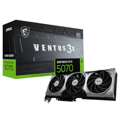 Placa De Vídeo Msi Rtx 5070 Ventus 3x Oc 12gb Gddr7 192 Bit Dlss4 Ray Tracing 912-v532-205