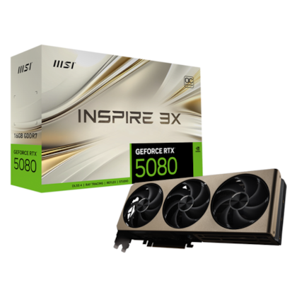 Placa De Vídeo Msi Rtx 5080 Inspire Oc 3X 16Gb Gddr7 256 Bits Ray Tracing Dlss 4 912-V531-203