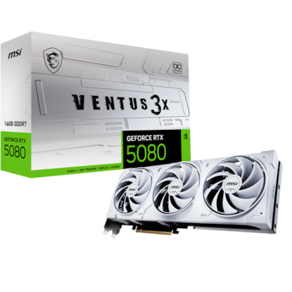 Placa De Vídeo Msi Rtx 5080 Ventus 3X Oc 16Gb Gddr7 Ray Tracing Dlss 4 Branca 912-V531-202