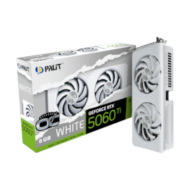Placa De Vídeo Palit Rtx 5060 Ti White Oc 8Gb Gddr7 128 Bit Ray Tracing Dlss 4 Ne7506Tu19P1-Gb2062M