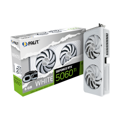 Placa De Vídeo Palit Rtx 5060 Ti White Oc 8Gb Gddr7 128 Bit Ray Tracing Dlss 4 Ne7506Tu19P1-Gb2062M