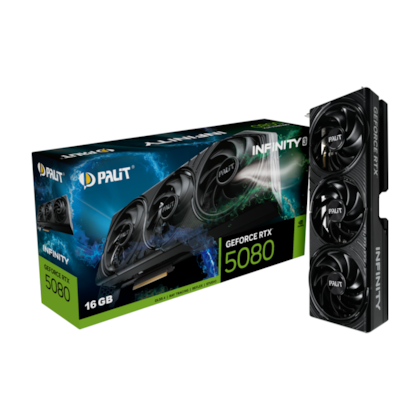 Placa De Vídeo Palit Rtx 5080 Infinity 3 16Gb Gddr7 256 Bit Ray Tracing Dlss 4 Ne75080019T2-Gb2035S