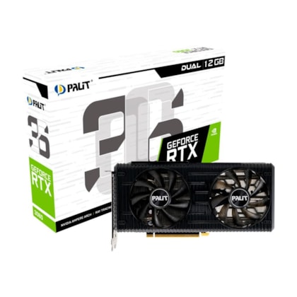 PLACA DE VIDEO PALIT RTX3060 12GB GDDR6 192BIT DLSS RAY TRACING NE63060019K9-190AD