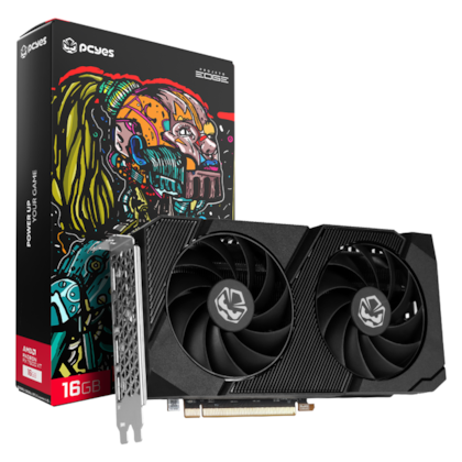 Placa De Vídeo Pcyes Radeon Rx 7600 Xt Projeto Edge 16Gb Gddr6 128 Bit Dual Fan Fsr Pvr760016Gbpedf