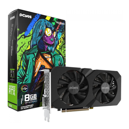 Placa De Vídeo Pcyes Rtx 3050 Projeto Edge 8gb Gddr6 128 Bit Ray Tracing Pvrtx30508blpe