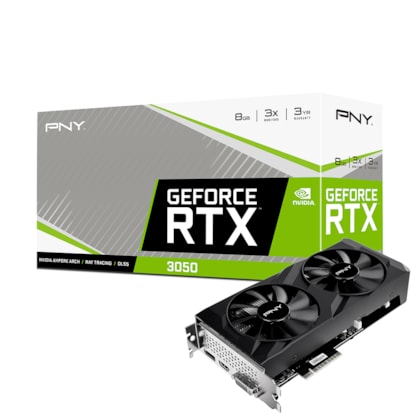 Placa De Video Pny Rtx 3050 8gb Gddr6 128bits Verto Dual Fan Vcg30518dfbpb1