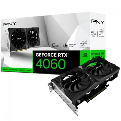 Placa De Vídeo Pny Rtx 4060 Verto 8gb Gddr6 128 Bit Dual Fan Ray Tracing Vcg40608dfxpb1