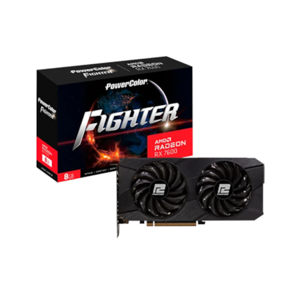 Placa De Vídeo Powercolor Radeon Rx 7600 Fighter 8Gb Gddr6 128 Bits Dual Fan Fsr Rx7600-8G-F/V2