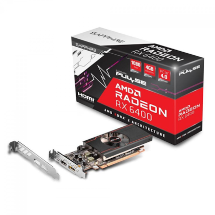 Placa De Video Sapphire Pulse Radeon Rx 6400 Gaming 4gb Gddr6 Low Profile Fhd Hdmi 11315-01-20g