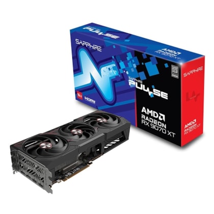 Placa De Vídeo Sapphire Pulse Radeon Rx 9070 Xt Gaming 16gb Gddr6 Triple Fan Fsr 11348-03-20g
