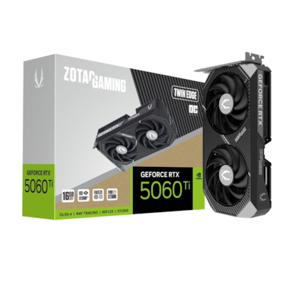 Placa De Vídeo Zotac Rtx 5060 Ti Twin Edge Oc 16Gb Gddr7 128 Bit Ray Tracing Dlss 4 Zt-b50620h-10m