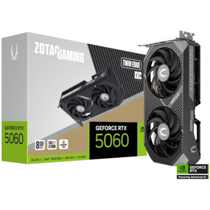 Placa De Vídeo Zotac Rtx 5060 Twin Edge Oc  8gb Gddr7 128 Bit Dlss4 Ray Tracing Zt-b50600h-10m