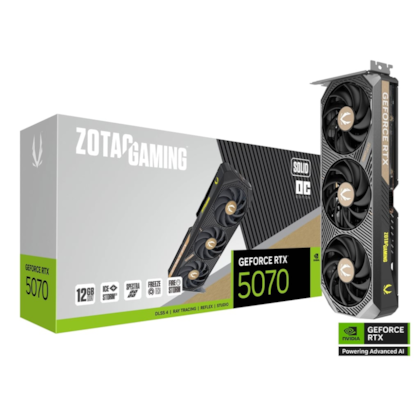 Placa De Vídeo Zotac Rtx 5070 Gaming Solid Oc 12gb Gddr7 192 Bit Dlss4 Ray Tracing Zt-b50700j-10p