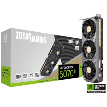 Placa De Vídeo Zotac Rtx 5070 Ti Solid Sff Oc 16Gb Gddr7 256 Bit Ray Tracing Dlss 4 Zt-B50710J3-10A