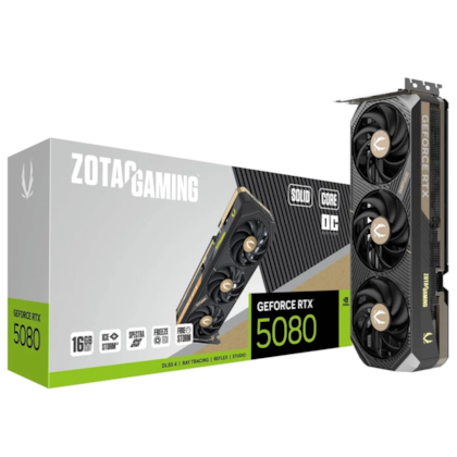 Placa De Video Zotac Rtx 5080 Solid Core Oc 16Gb Gddr7 256 Bits Ray Tracing Dlss 4 Zt-B50800J2-10A