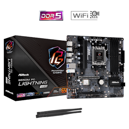 Placa Mãe Asrock B650m Pg Lightning Wifi Ddr5 Am5 Matx M.2 Dp Hdmi Type-c Usb 3.2 90-mxbmw0-a0uayaz