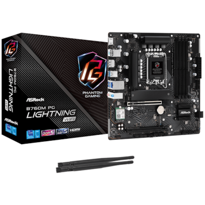 Placa Mãe Asrock B760m Pg Lightning Wifi Ddr5 Lga 1700 M.2 Dp Hdmi Type-c Usb 3.2 90-mxbmt0-a0uayaz