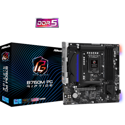 Placa Mãe Asrock B760m Pg Riptide Ddr5 Lga 1700 Matx Hdmi Display Port Usb 3.2 90-mxbl60-a0uayz