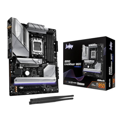 Placa Mãe Asrock B850 Livemixer Wifi Ddr5 Am5 Atx M.2 Wifi7 Bluetooth Pcie 5 Display Port Hdmi Tipo c Usb 3.2 90-mxbqu0