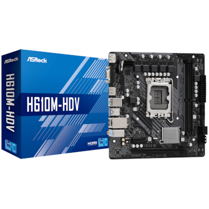 Placa Mãe Asrock h610m-hdv Ddr4 Lga 1700 Display Port Hdmi Vga 90-mxbhs0-a0uayz