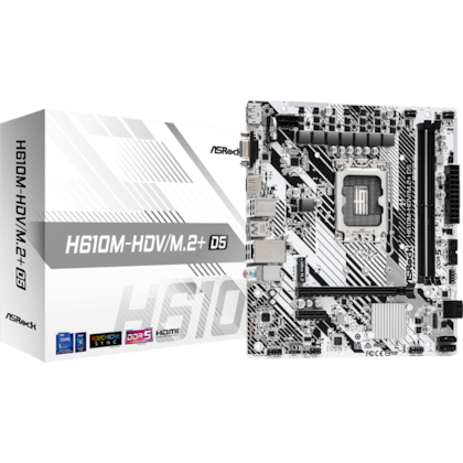 Placa Mãe Asrock H610m-hdv/m.2 D5 Ddr5 Lga 1700 Matx 90-mxbm50-a0uayz