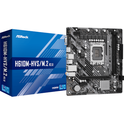 Placa Mae Asrock H610m-hvs/m.2 R2.0 Ddr4 Lga 1700 Matx Hdmi Vga M.2 Usb 3.2 90-mxbjj0-a0bay1z