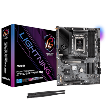 Placa Mãe Asrock Phantom Gaming Z790 Lightning Wifi Ddr5 Lga 1700 Atx M.2 Dp Hdmi Type-c Usb 3.2 90-mxbm80-a0uayz