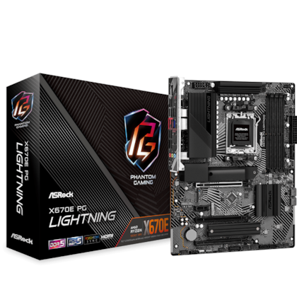 Placa Mãe Asrock X670e Pg Lightning Ddr5 Am5 Atx M.2 Dp Hdmi Type-c Usb 3.2 90-mxbj60-a0uayz