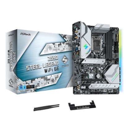 PLACA MÃE ASROCK Z590 STEEL LEGEND WIFI 6E M.2 DDR4 LGA1200