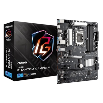 PLACA MÃE ASROCK Z690 PHANTOM GAMING 4 M.2 DDR4 HDMI LGA1700 90-MXBH70-A0UAYZ