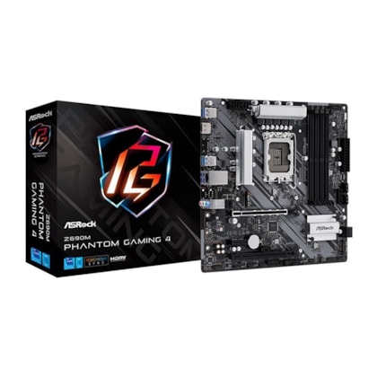 Placa Mãe Asrock Z690m Phantom Gaming 4 Ddr4 Lga 1700 M.2 90-mxbhj0-a0uayz