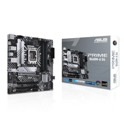 PLACA MÃE ASUS B660M-A D4 M.2 DDR4 LGA1700 RGB