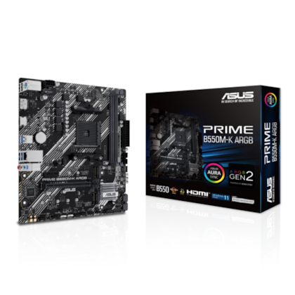 Placa Mãe Asus Prime B550M-K Argb Ddr4 Am4 Matx M.2 Usb 3.2 Hdmi Display Port 90Mb1Gc0-M0Eay0