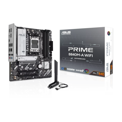 Placa Mãe Asus Prime B840m-A Wifi Ddr5 Am5 Matx M.2 Nvme Hdmi Display Port Usb Tipo C 90mb1j20-m0eay0