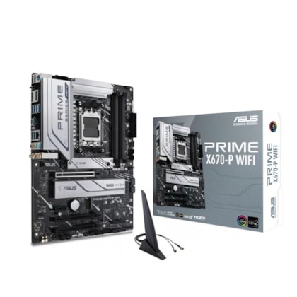 Placa Mãe Asus Prime X670-p Wifi Ddr5 Am5 M.2 Bluetooth Displayport Hdmi 90mb1bv0-m0eay0