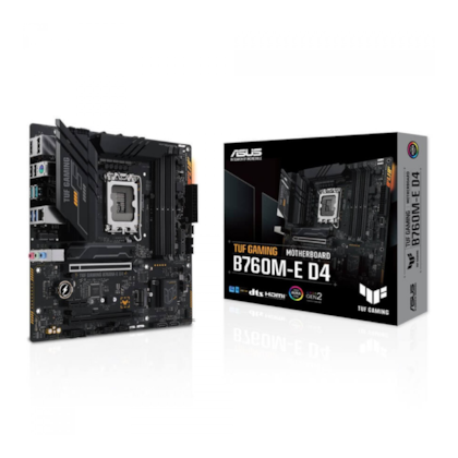 Placa Mãe Asus Tuf Gaming B760m-e D4 Lga 1700 Ddr4 Hdmi Display Port M.2 Usb 3.2 90mb1e90-m1eay0