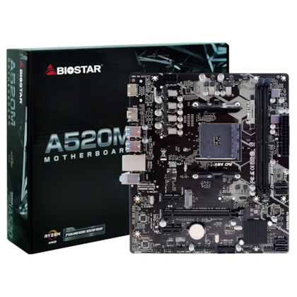 Placa Mae Biostar A520m Ddr4 Am4 M.2 A520mh Ver 3.1