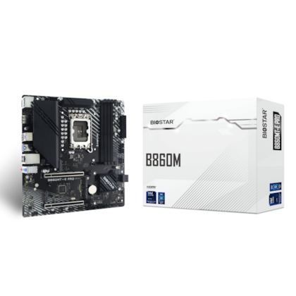 Placa Mãe Biostar B860M Ddr5 Lga 1851 Matx M.2 Nvme Hdmi Display Port Usb Tipo C B860Mt-E Pro Ver 6.1