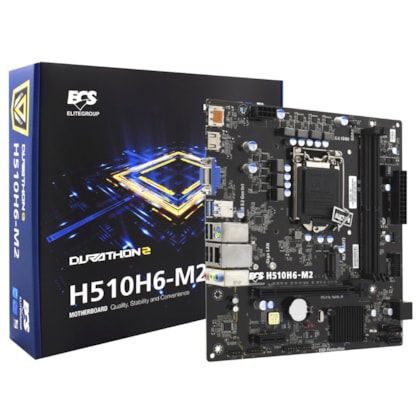 Placa Mãe Ecs H510h6-m2 Ddr4 Lga 1200 M.2 Vga Displayport Hdmi