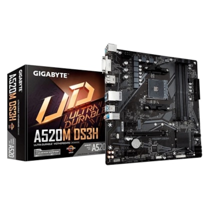 PLACA MÃE GIGABYTE A520M DS3H AMD M.2 DDR4 Rev 1.3