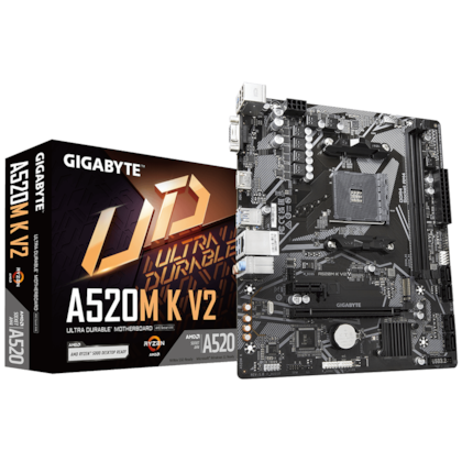 Placa Mãe Gigabyte A520m K V2 Am4 Micro Atx Ddr4 Rev 1.0