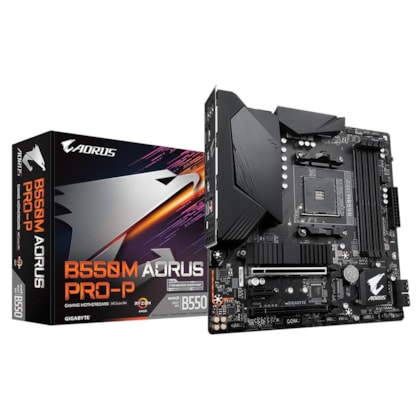 PLACA MÃE GIGABYTE B550M AORUS PRO-P AMD M.2 DDR4 Rev 1.0