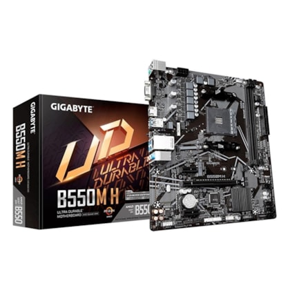 PLACA MÃE GIGABYTE B550M H, DDR4, AMD AM4, MICRO ATX