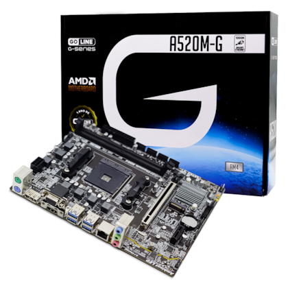 Placa Mãe Goline A520m-g Ddr4 Am4 M.2 Display Port Hdmi Vga Gl-a520m-g