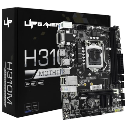 Placa Mãe Upgamer H310m Ddr4 Lga 1151 Matx M.2 Usb 3.0 Hdmi Dvi Vga6