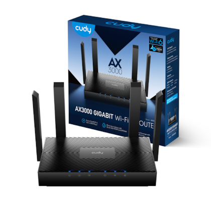 Roteador Cudy Ax3000 Wr3000 Wifi 6 Gigabit Dual Band 2.4/5 Ghz 4 Antenas Preto Wr3000_Eu V1.0