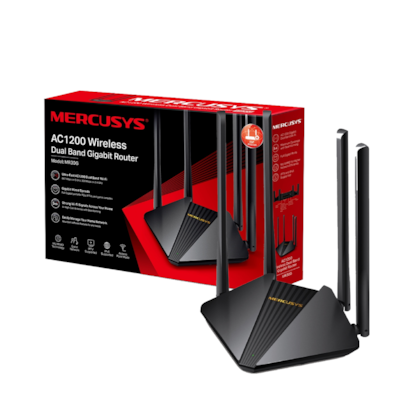 Roteador Mercusys Mr30g Ac1200 Dual Band 2.4/5.0ghz 4 Antenas Preto Mr30g Brz/1.20
