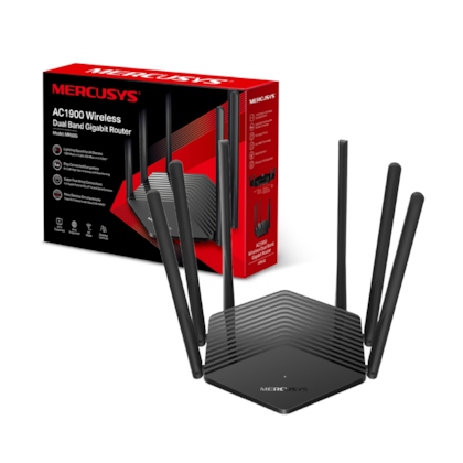 Roteador Mercusys Mr50g Ac1900 Dual Band 2.4/5.0ghz 6 Antenas Preto Mr50g Us/1.0